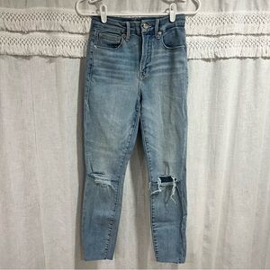 Good American Good Waist Crop Frayed Hem Jeans Blue352